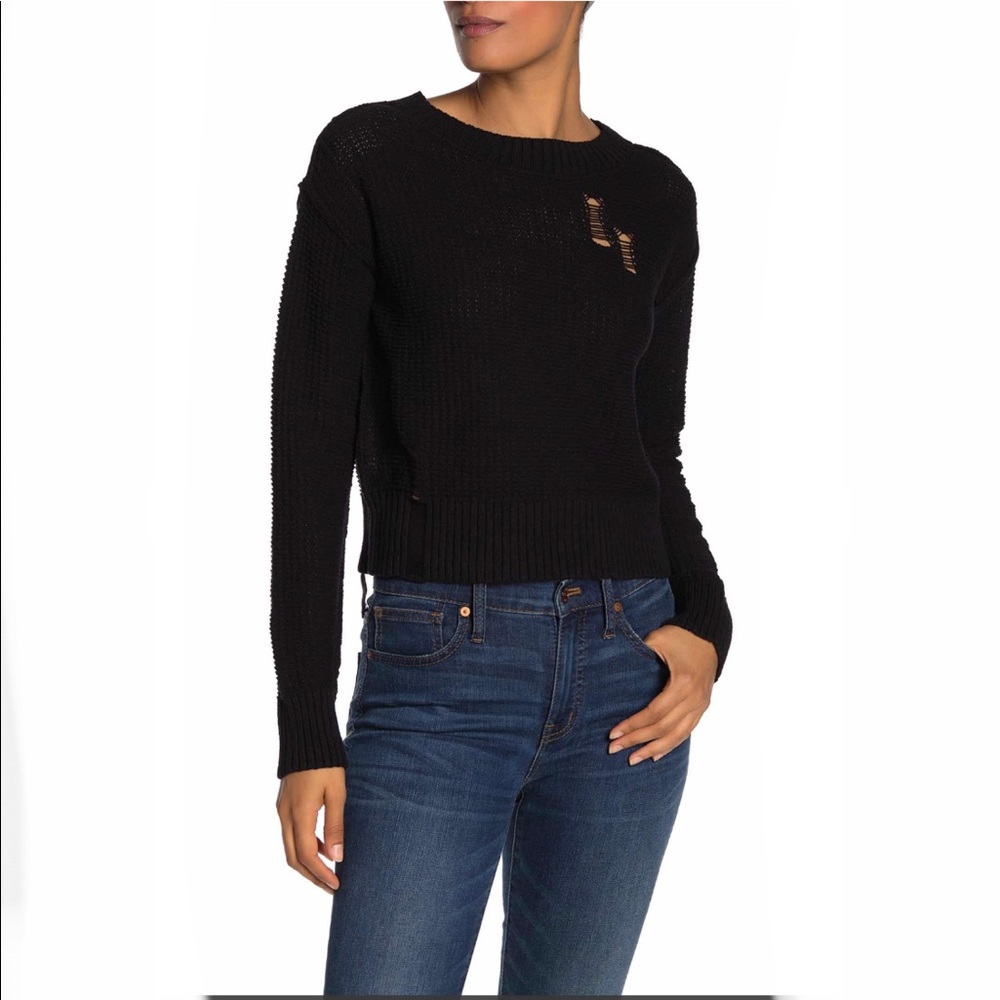 n:Philanthropy Distressed crew neck sweate…